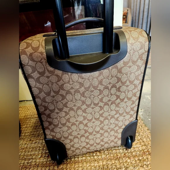 COACH Monogram Tan Camel Air Carry On Pull Bar Overhead Cruise Case Luggage NWT - Picture 3 of 7